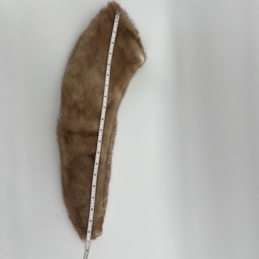 Vintage Honey Brown Mink Fur Stole Collar Wrap Luxury Evening Wear 42 Inch - Picture 4 of 5